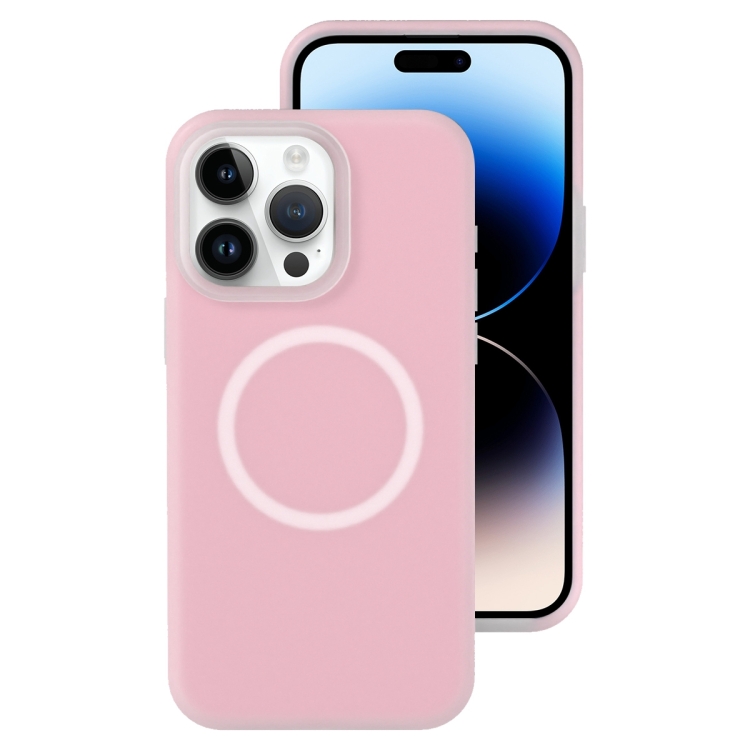 ESTUCHE JELLY IPHONE 14 PRO MAX MAGSAFE ROSADO