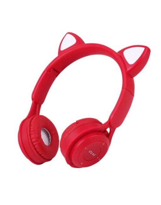 AUDIFONOS BT MZ08 OREJAS GATO ROJO